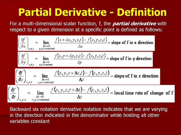 Partial Derivative - Definition