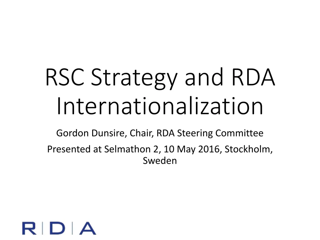 rsc strategy and rda internationalization