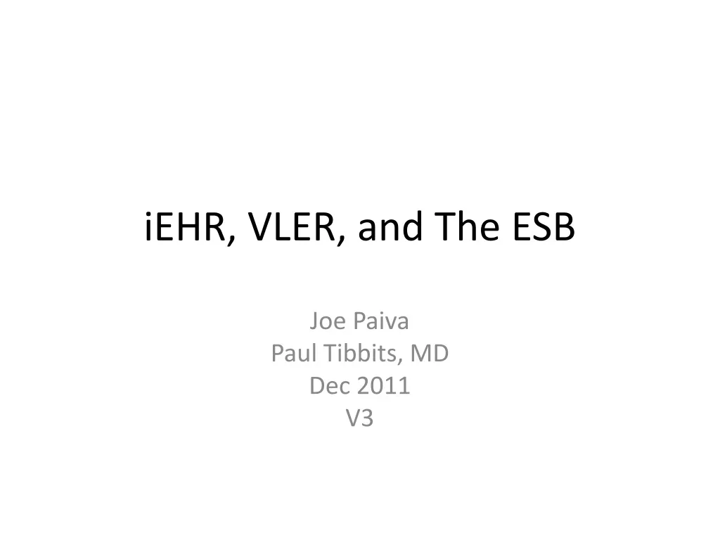 iehr vler and the esb