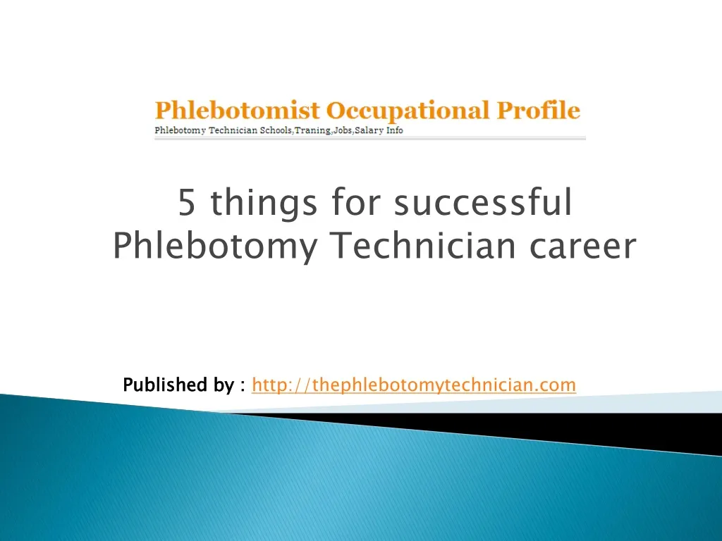 5 things for successful phlebotomy technician career