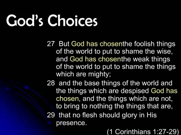 God s Choices