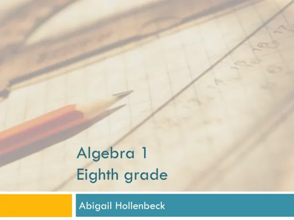 Algebra 1 Eighth grade