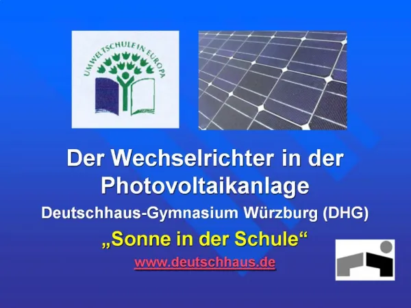 Der Wechselrichter in der Photovoltaikanlage Deutschhaus-Gymnasium W rzburg DHG Sonne in der Schule deutschhaus.de
