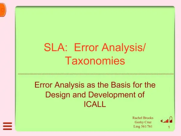 SLA: Error Analysis