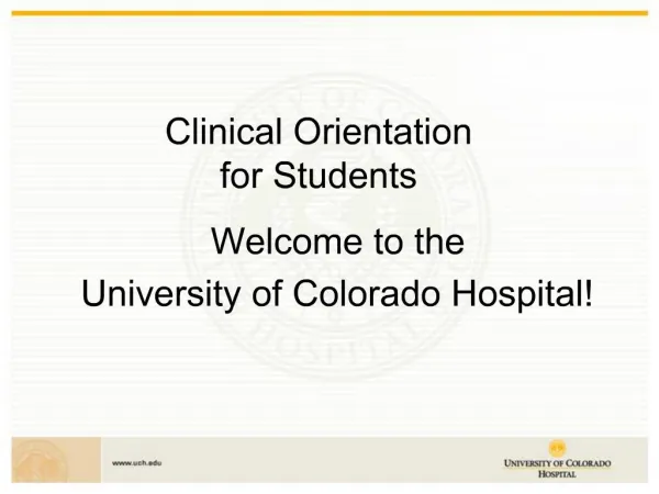 Clinical Orientation for Students