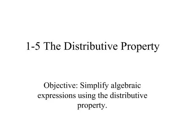 1-5 The Distributive Property
