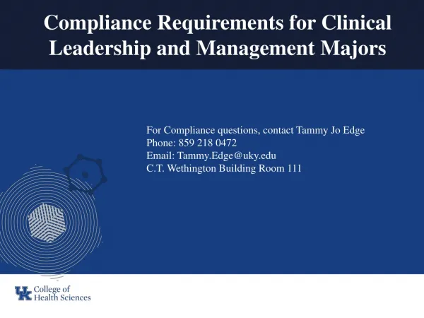 Compliance Requirements for Clinical Leadership and Management Majors