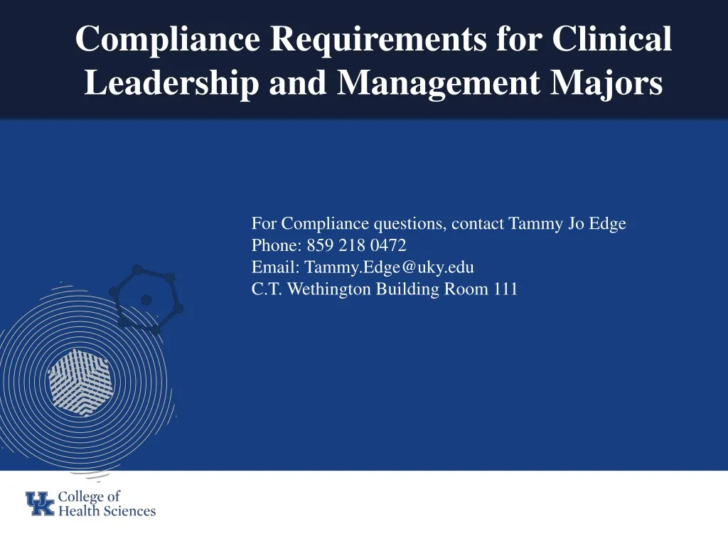compliance requirements for clinical leadership