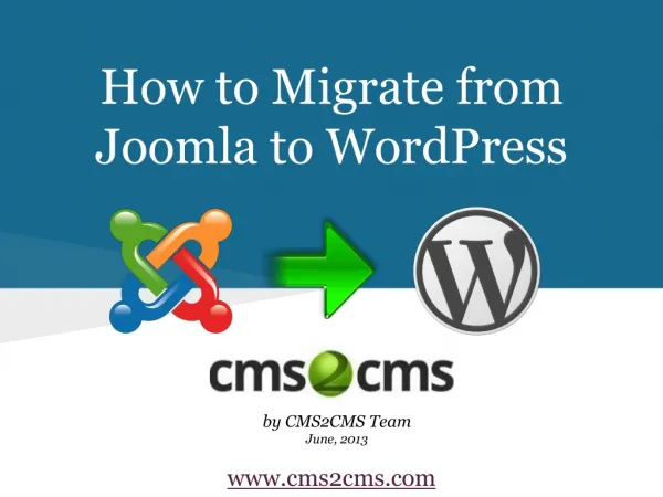How to Migrate from Joomla to WordPress Easily with CMS2CMS