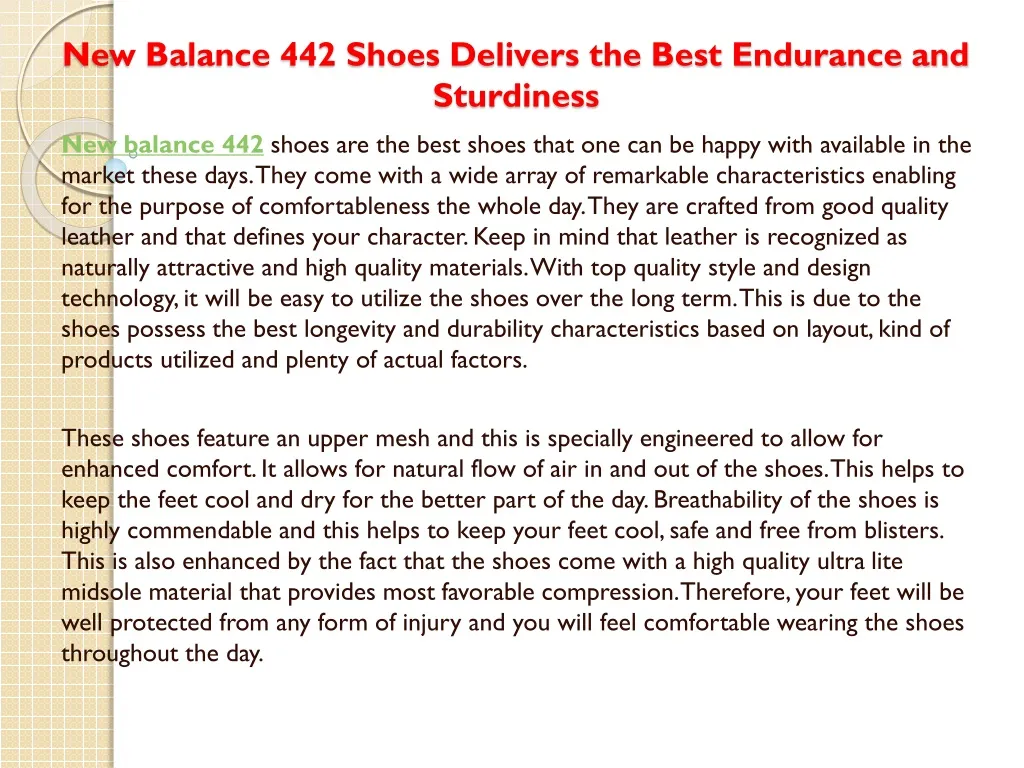 new balance 442 shoes delivers the best endurance and sturdiness