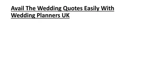 wedding planner london