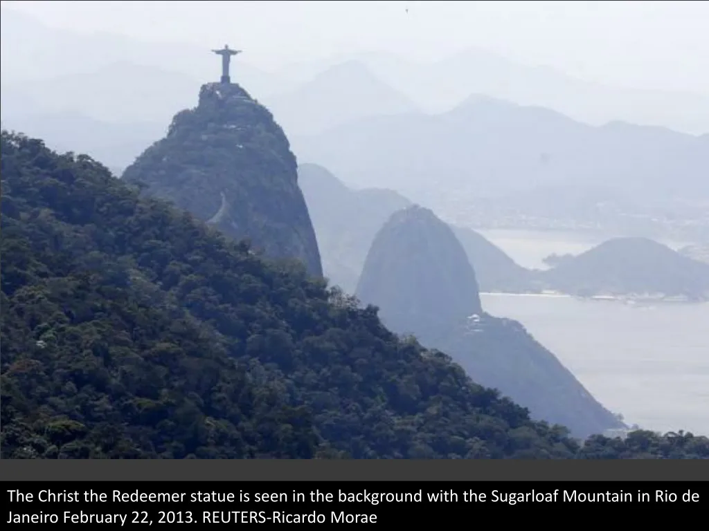 the christ the redeemer statue is seen