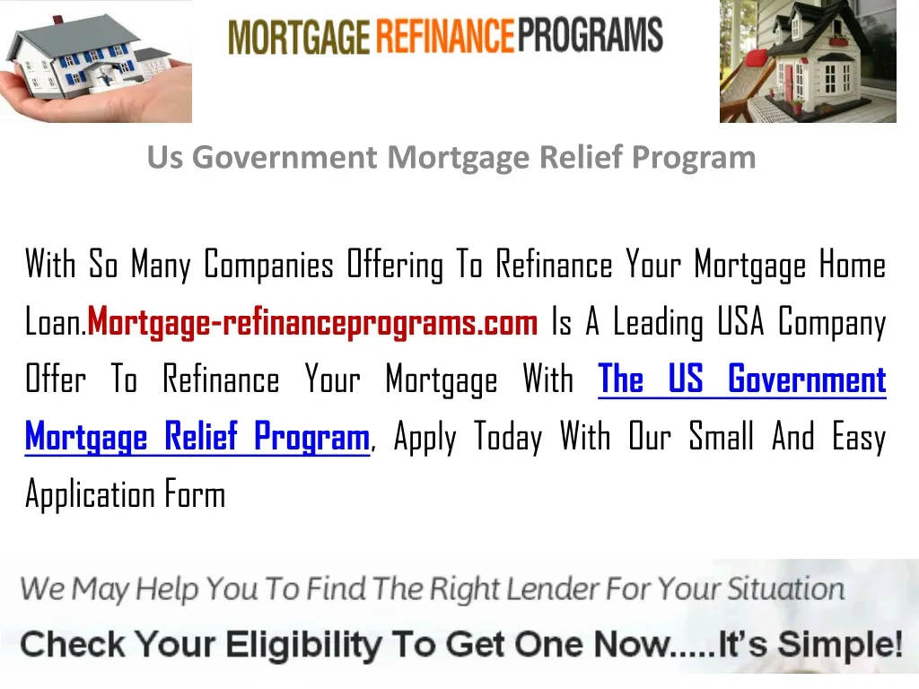 us government mortgage relief program