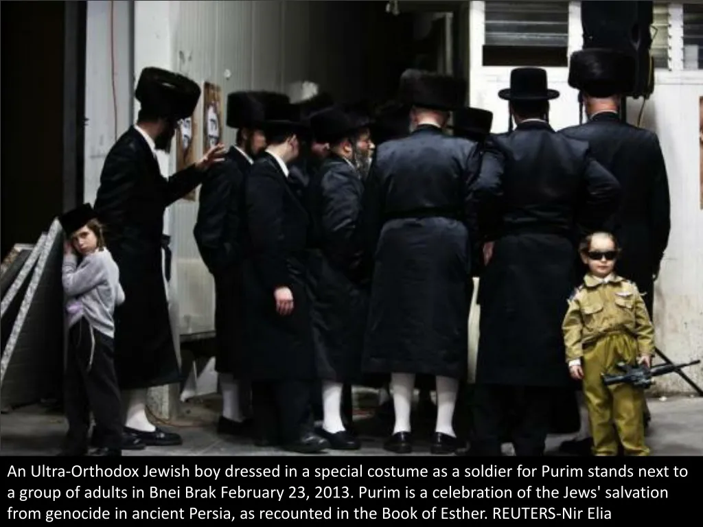 an ultra orthodox jewish boy dressed in a special
