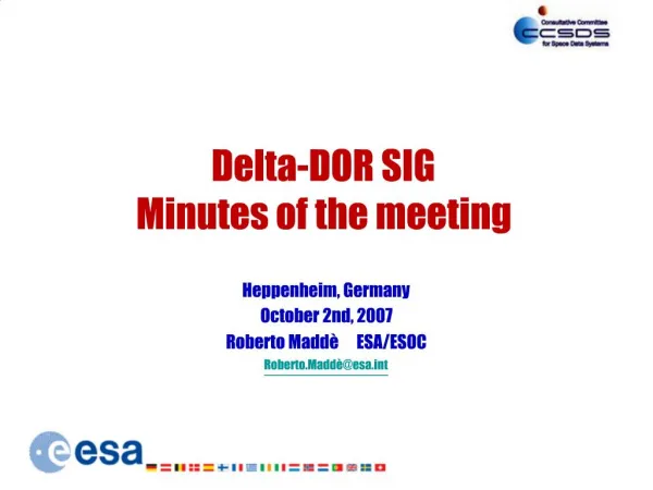 Delta-DOR SIG Minutes of the meeting