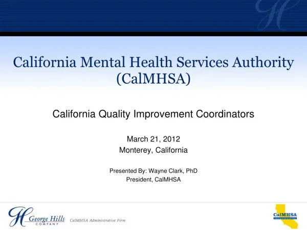 California Mental Health Services Authority (CalMHSA)