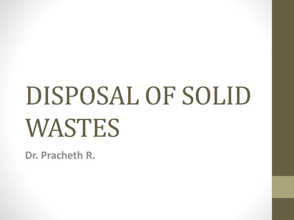 disposal of solid wastes