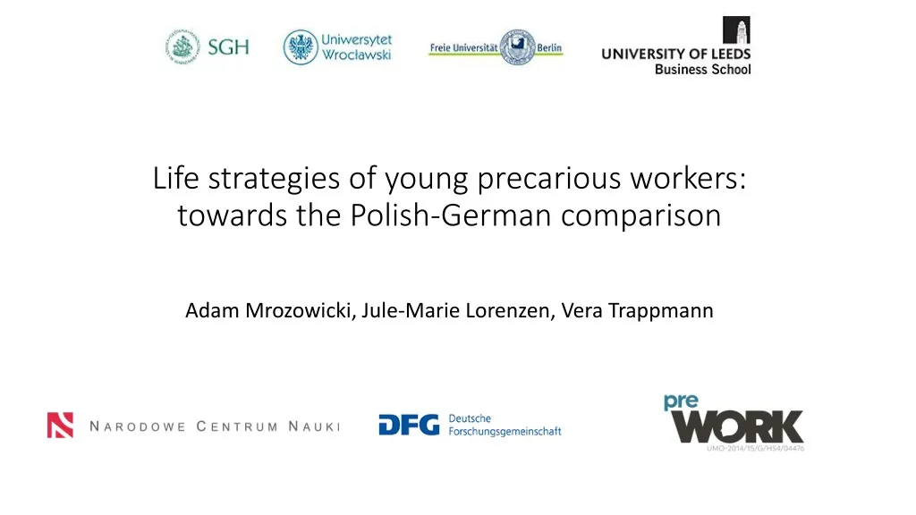 life strategies of young precarious workers towards the polish german comparison