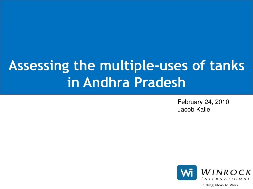 assessing the multiple uses of tanks in andhra