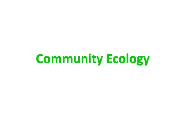 Community Ecology