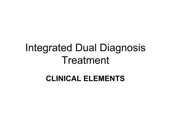 Integrated Dual Diagnosis Treatment