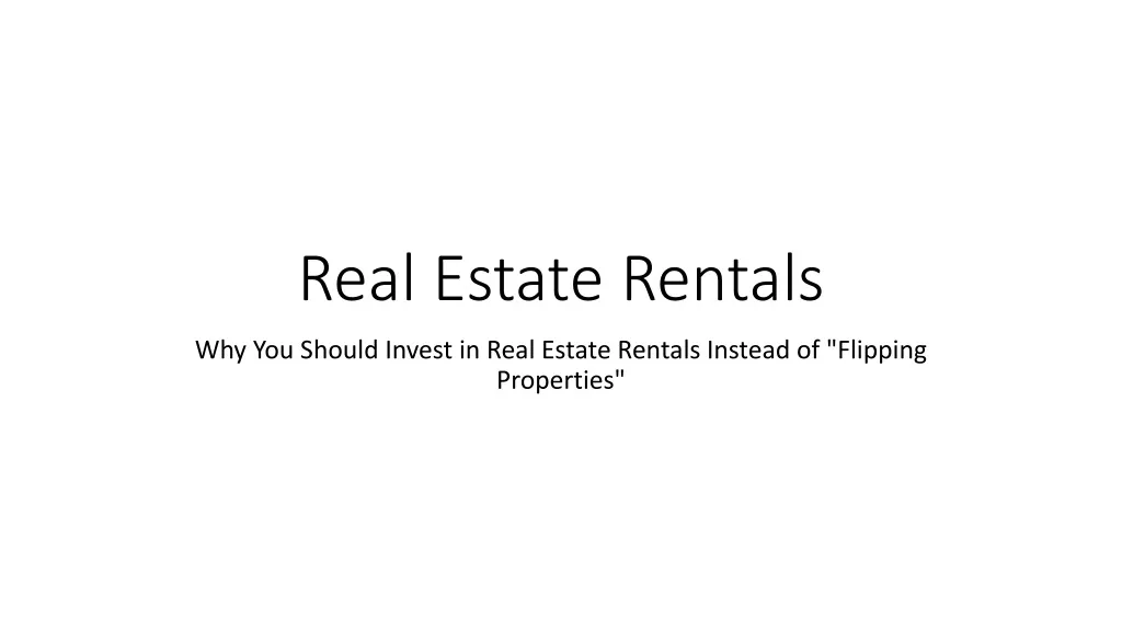 real estate rentals