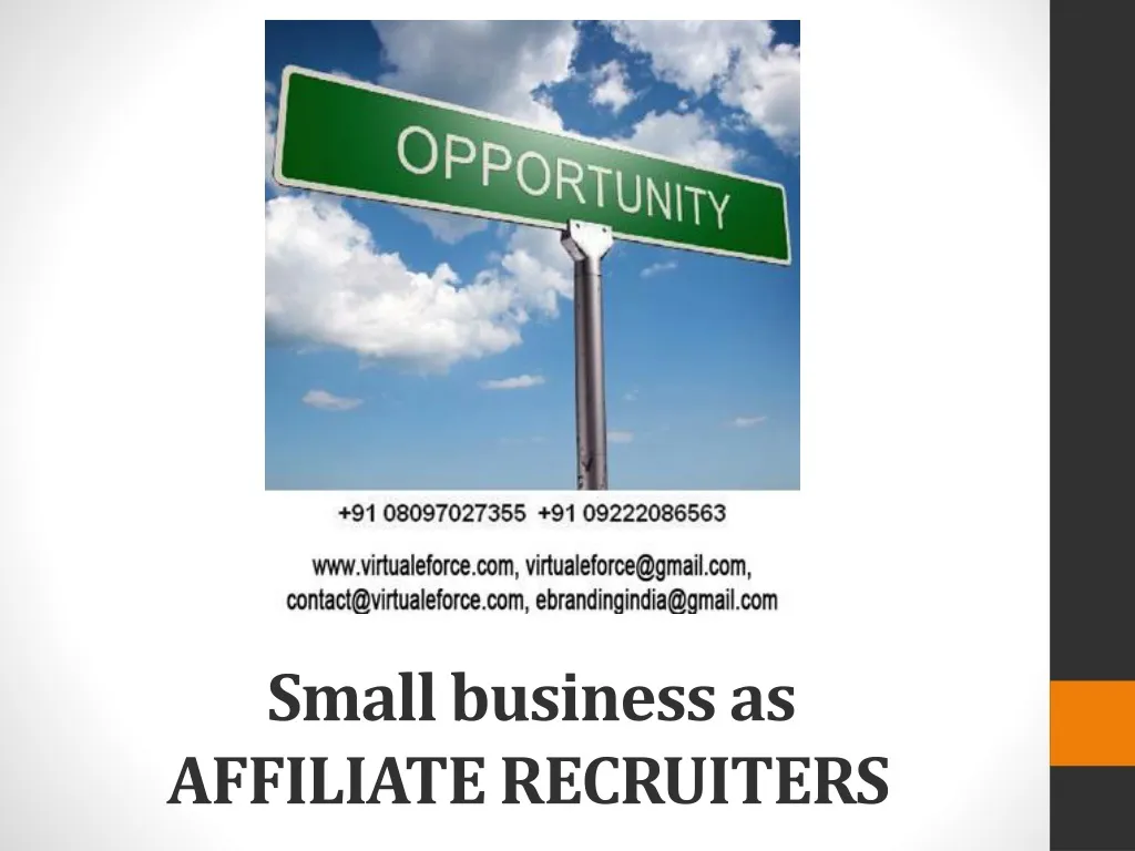 small business as affiliate recruiters