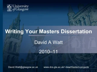 Writing Your Masters Dissertation - slide 1