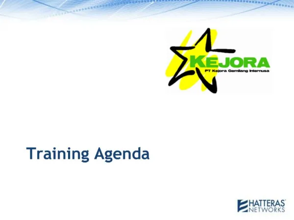 Training Agenda
