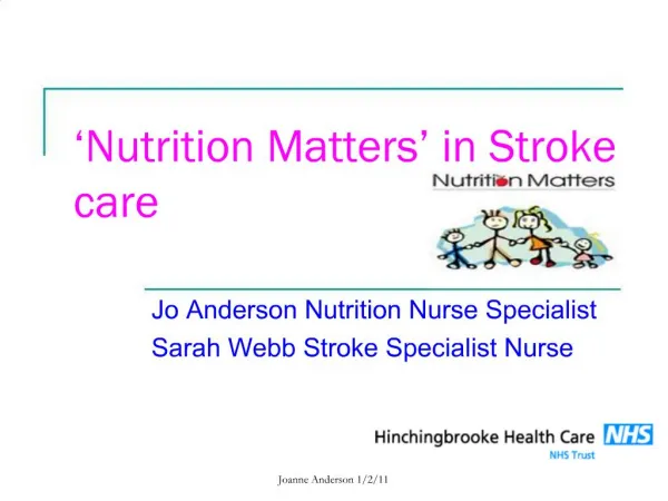 Nutrition Matters in Stroke care