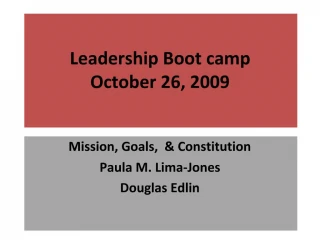 Leadership Boot camp October 26, 2009 - slide 1