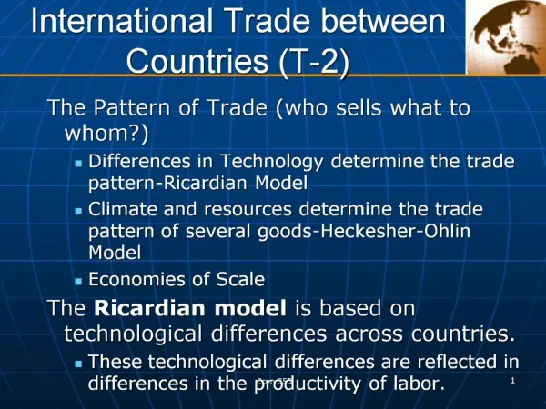 International Trade between Countries T-2