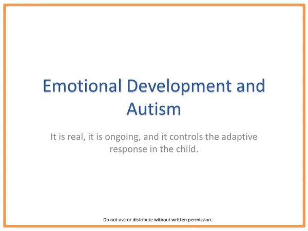 Emotional Development and Autism