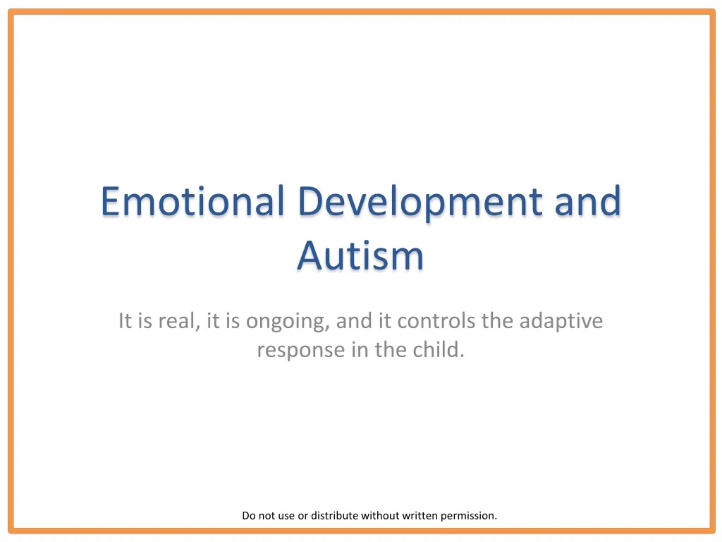 emotional development and autism