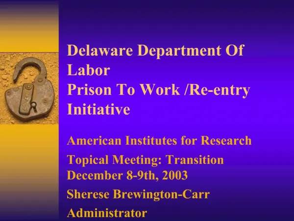 Delaware Department Of Labor Prison To Work