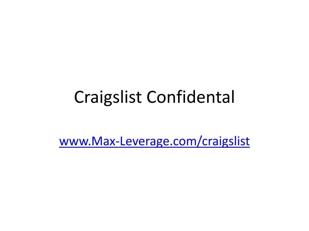 craigslist confidental