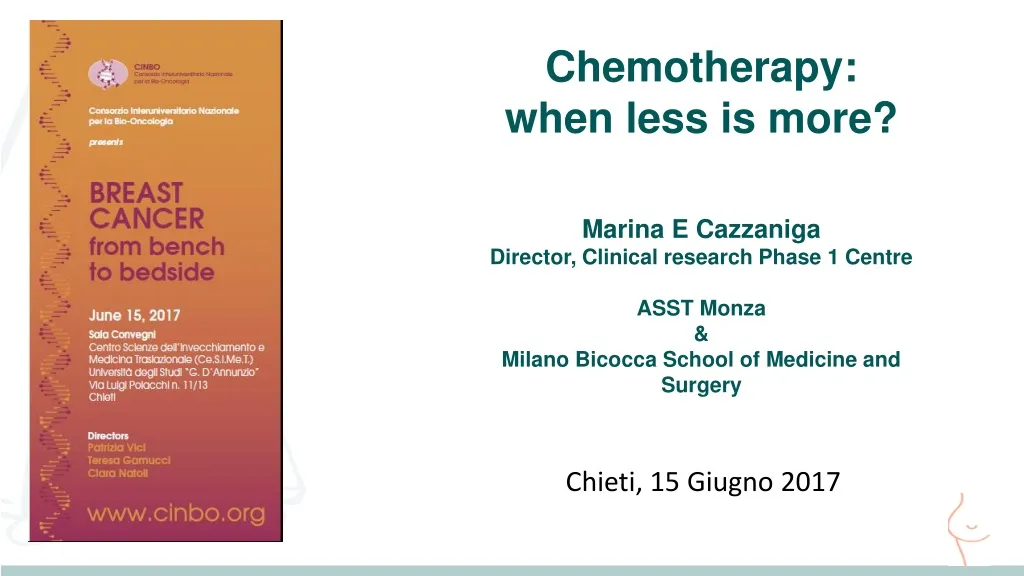 chemotherapy when less is more