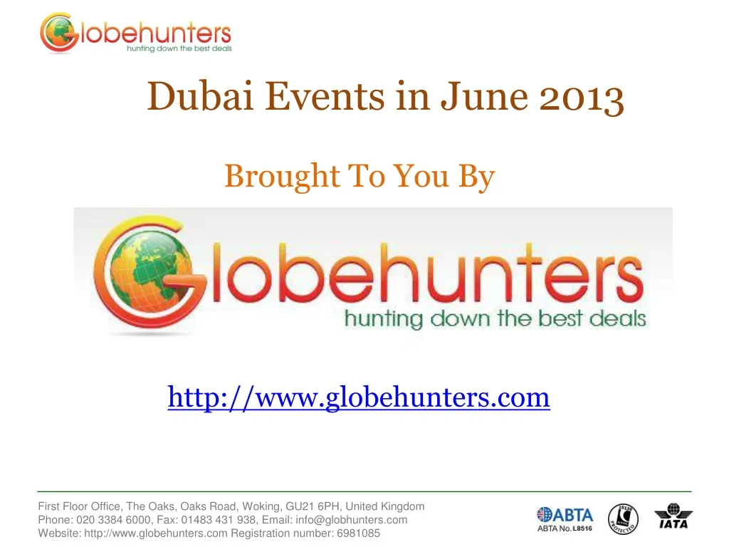 dubai events in june 2013