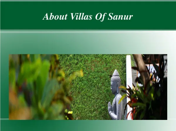 About Villas Of Sanur