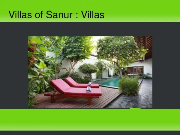 Villas of Sanur : Villas