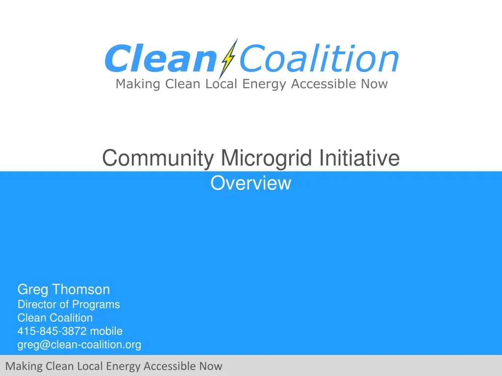 community microgrid initiative overview