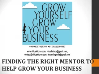FINDING THE RIGHT MENTOR TO HELP GROW YOUR BUSINESS - slide 1