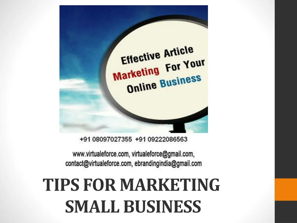 tips for marketing small business