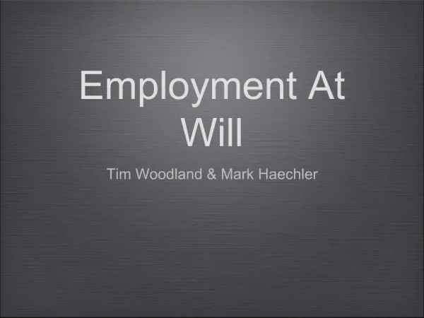 Employment At Will