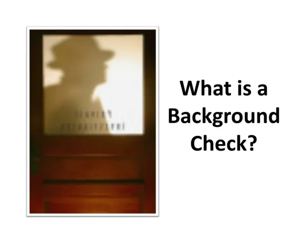 What is a Background Check?