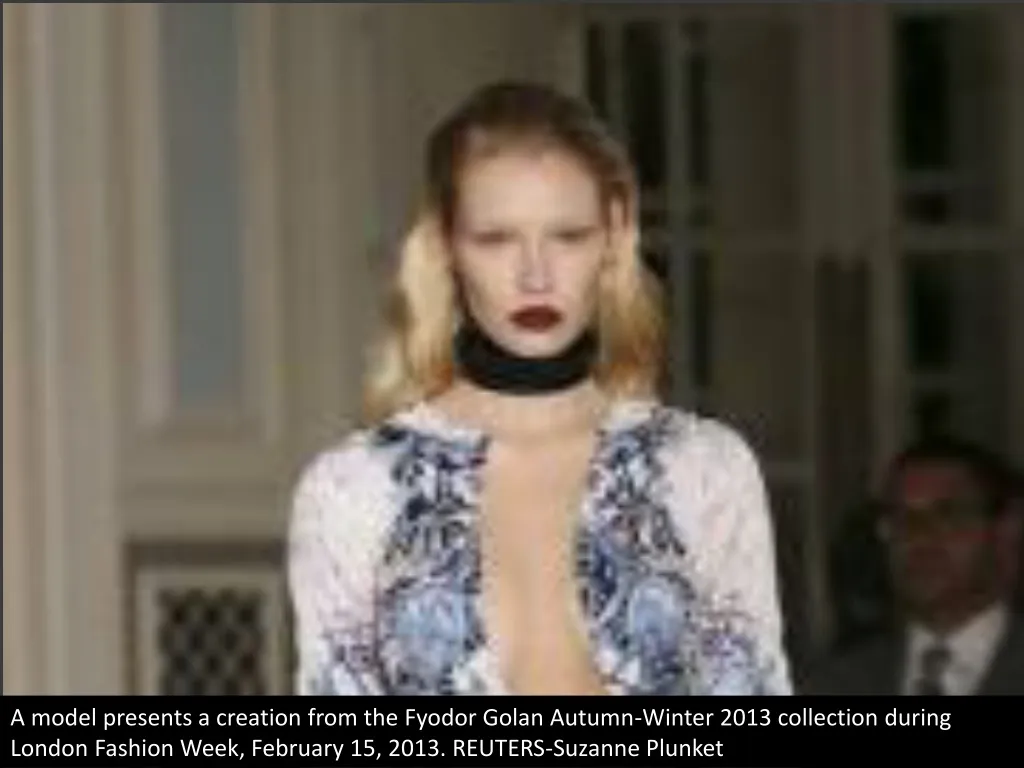 a model presents a creation from the fyodor golan