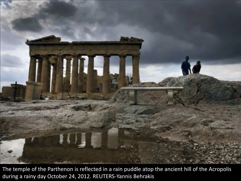 the temple of the parthenon is reflected