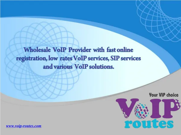 Wholesale VoIP Provider | Low Rate VoIP | VoIP Routes