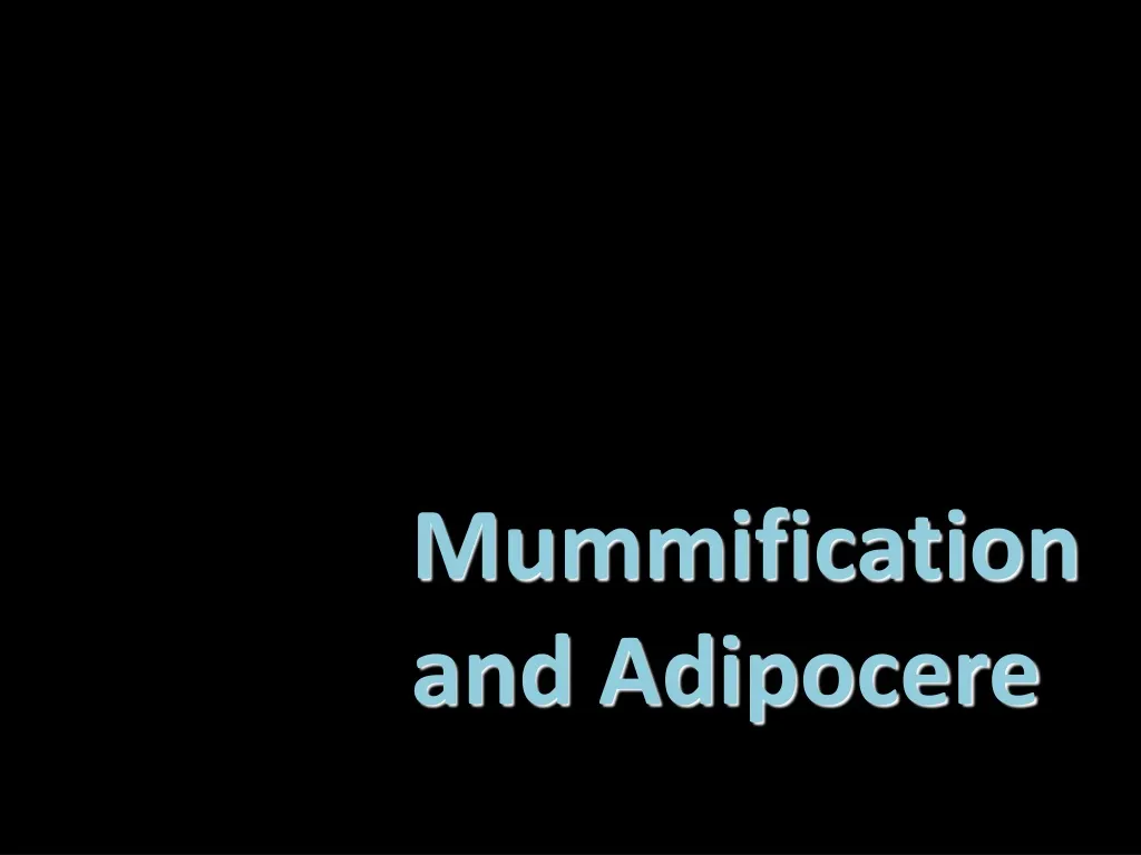 mummification and adipocere