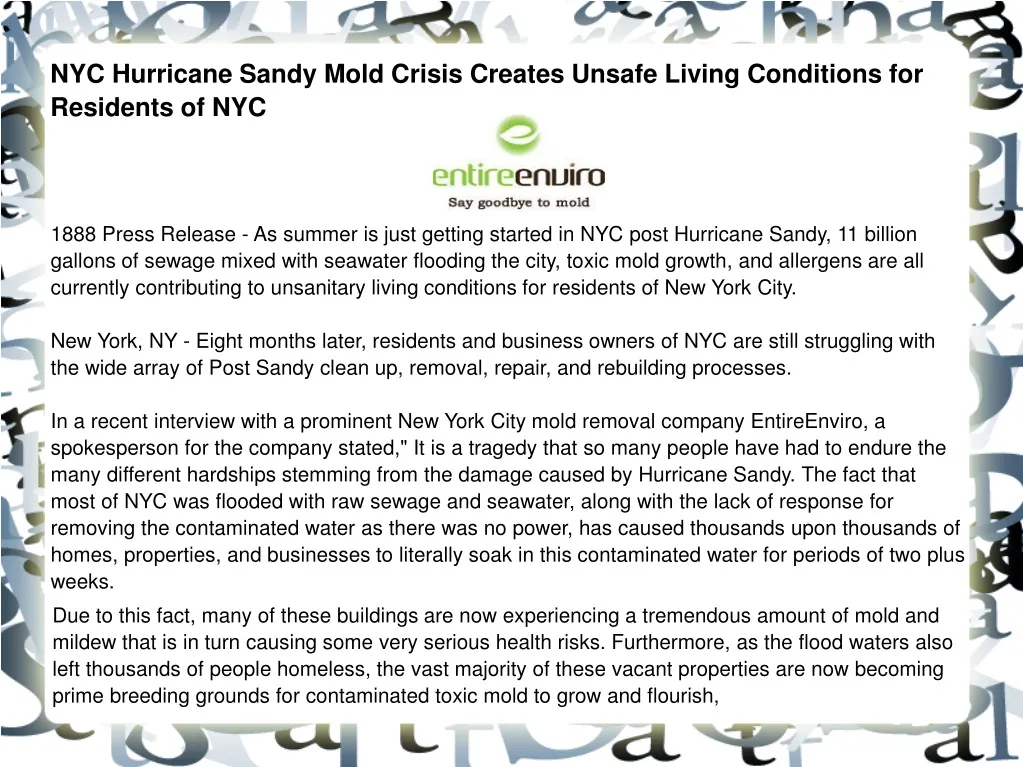nyc hurricane sandy mold crisis creates unsafe